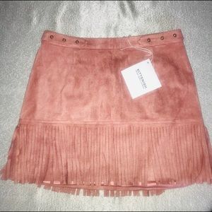 Suede Fringe Skirt by Jessie James Decker